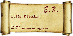 Eliás Klaudia névjegykártya